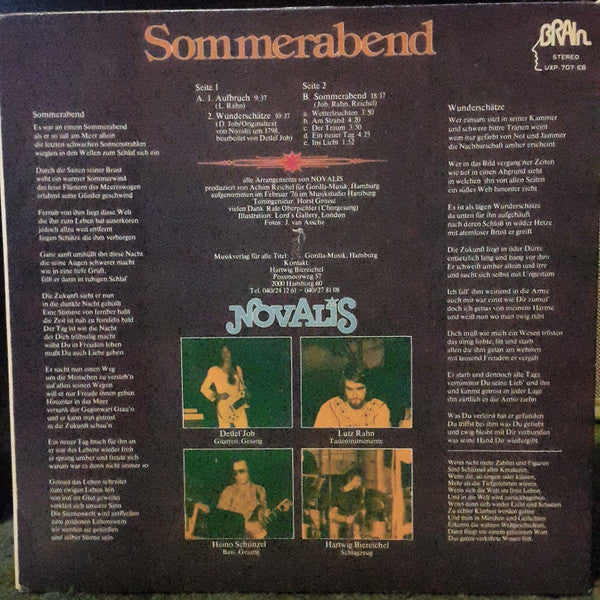 Novalis – Sommerabend LP vinyl record, image 4 of 4