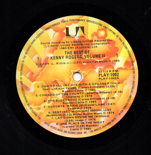 Kenny Rogers – The Best Of Kenny Rogers Vol. 2 LP vinyl record, image 3 of 5