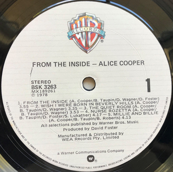 Alice Cooper – From The Inside LP vinyl record, image 6 of 8
