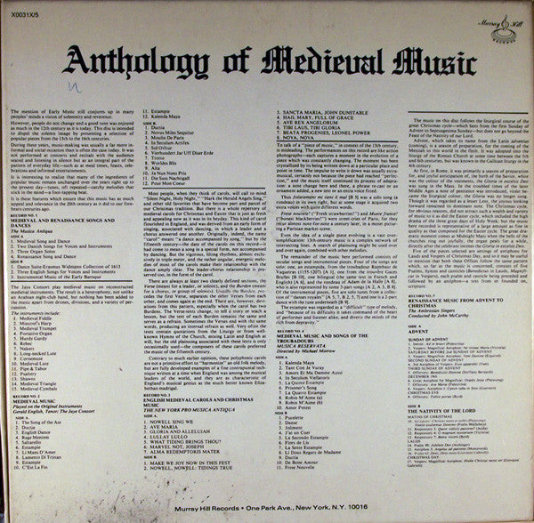 Various – Anthology Of Medieval Music (5xLP) LP vinyl record, image 2 of 10