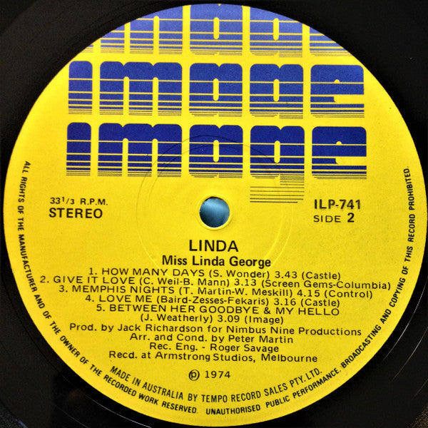 Linda George – Linda LP vinyl record, image 6 of 6