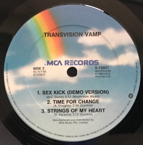 Transvision Vamp – Baby I Don't Care 12" vinyl record, image 4 of 4