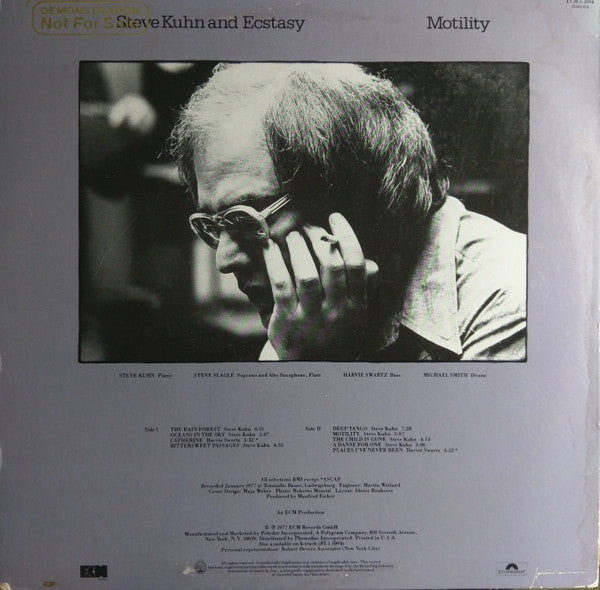 Steve Kuhn And Ecstasy – Motility LP vinyl record, image 2 of 4
