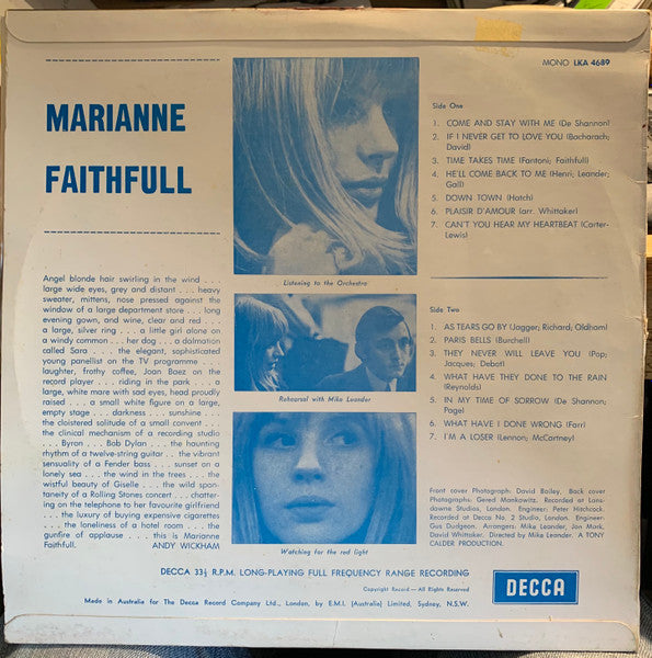 Marianne Faithfull – Marianne Faithfull LP vinyl record, image 2 of 6