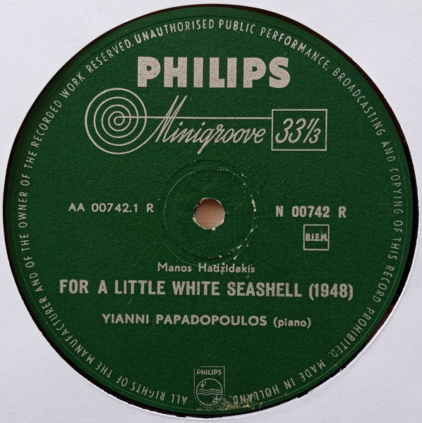 Manos Hadjidakis – For A Little White Seashell / Six Popular Pictures LP vinyl record, image 3 of 4