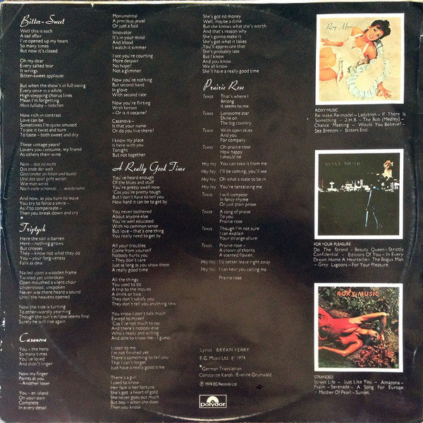 Roxy Music – Country Life LP vinyl record, image 6 of 6