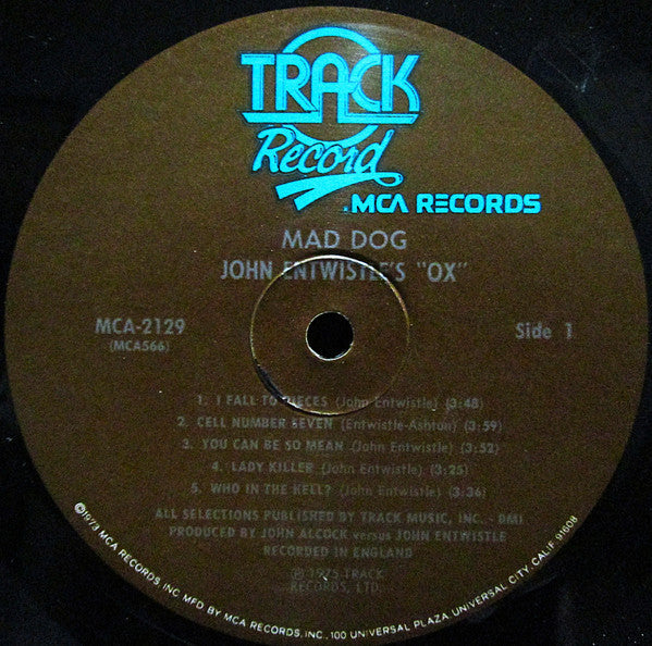 John Entwistle's Ox – Mad Dog LP vinyl record, image 3 of 10