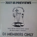 Various – July 85 - Previews LP vinyl record, image 2 of 2