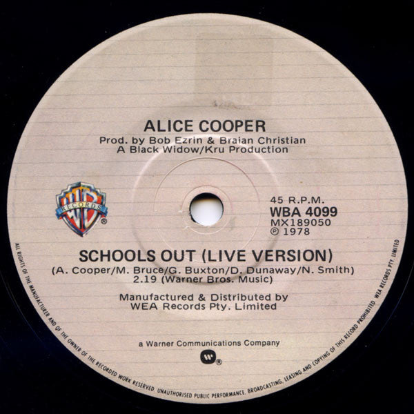 Alice Cooper – How You Gonna See Me Now 7" vinyl record, image 2 of 2