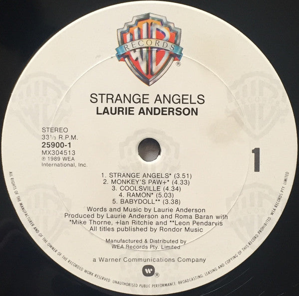 Laurie Anderson – Strange Angels LP vinyl record, image 5 of 6