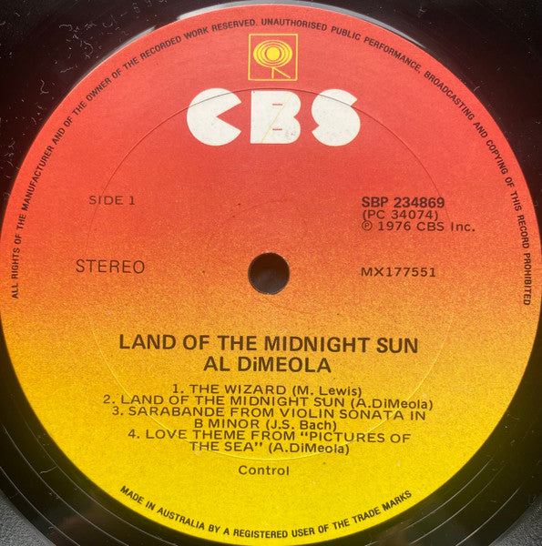 Al Di Meola – Land Of The Midnight Sun LP vinyl record, image 4 of 5
