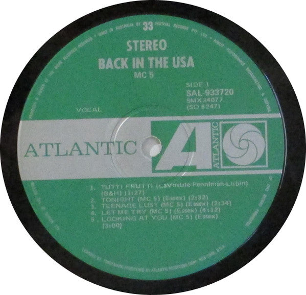 MC5 – Back In The USA LP vinyl record, image 3 of 4