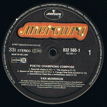Van Morrison – Poetic Champions Compose LP vinyl record, image 3 of 6