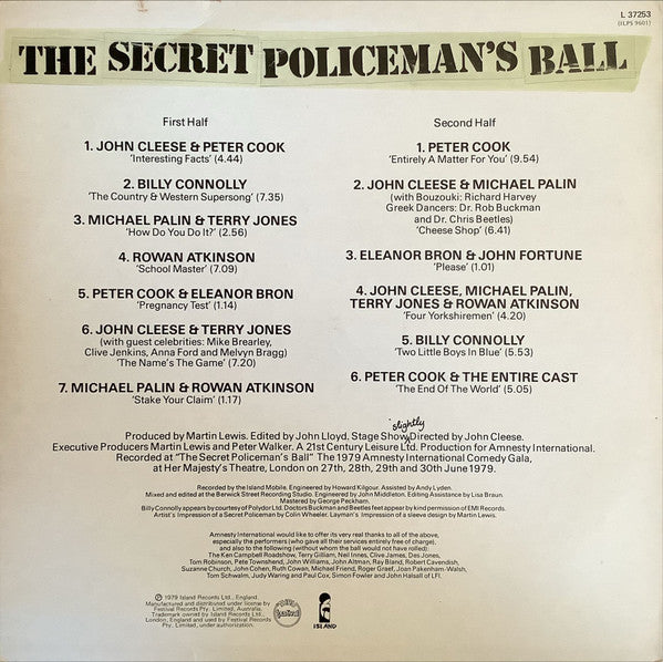 Various – The Secret Policeman's Ball LP vinyl record, image 2 of 4