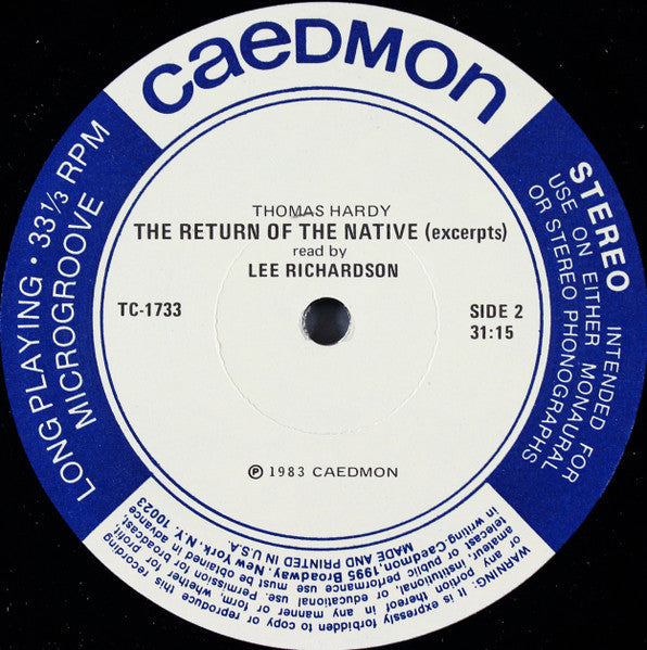 Thomas Hardy, Lee Richardson – The Return Of The Native (Excerpts) LP vinyl record, image 4 of 4