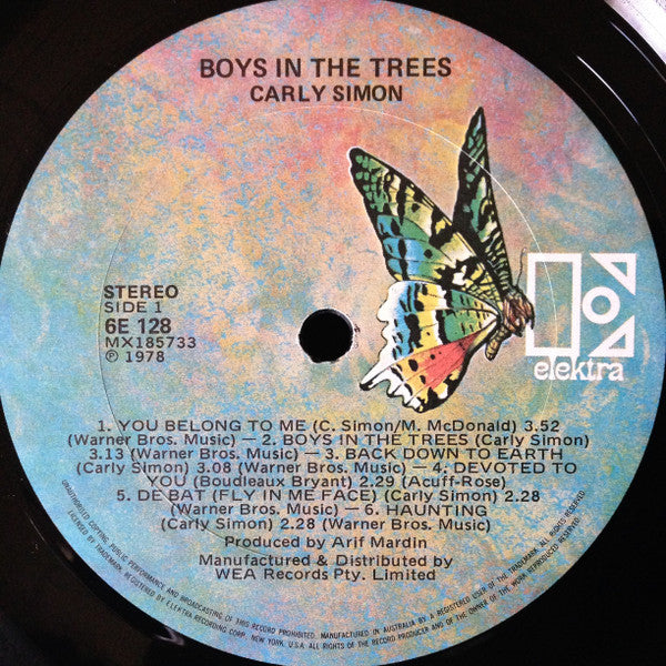 Carly Simon – Boys In The Trees LP vinyl record, image 6 of 7