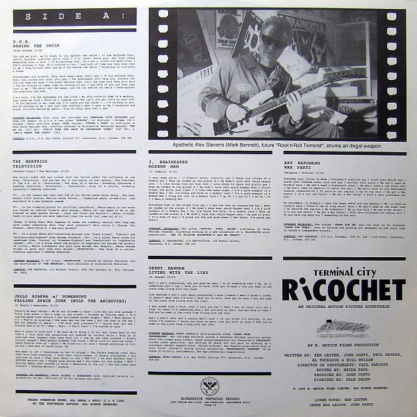 Various – Terminal City Ricochet - Original Motion Picture Soundtrack LP vinyl record, image 3 of 8