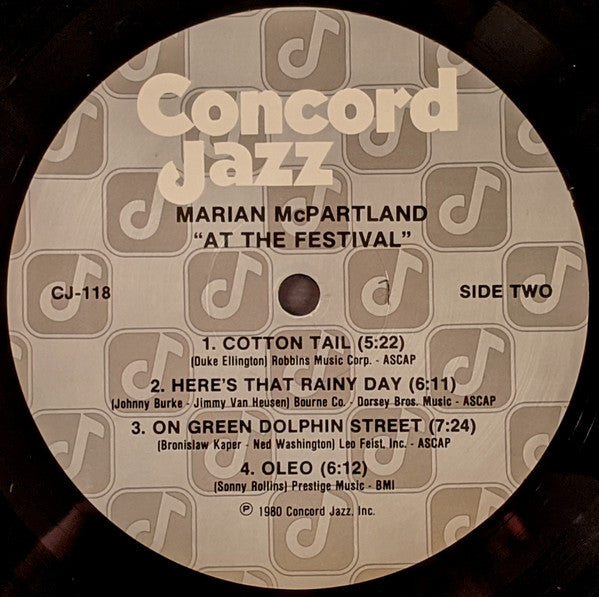Marian McPartland – At The Festival LP vinyl record, image 4 of 4