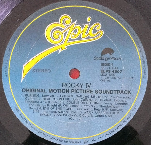 Various – Rocky IV - Original Motion Picture Soundtrack LP vinyl record, image 3 of 4