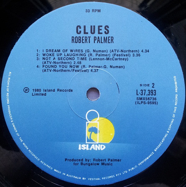 Robert Palmer – Clues LP vinyl record, image 4 of 4