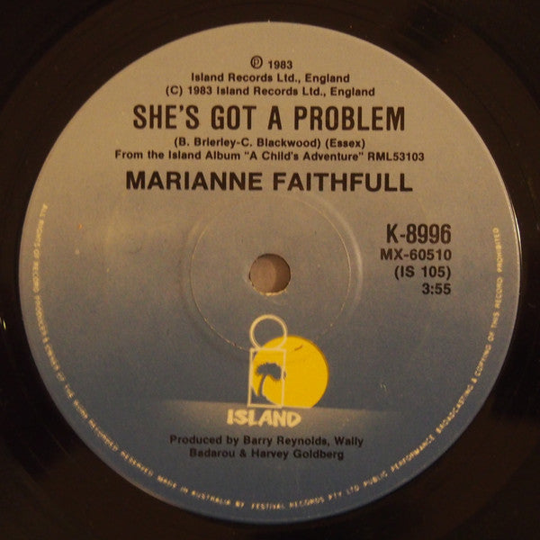 Marianne Faithfull – Running For Our Lives 7" vinyl record, image 2 of 2