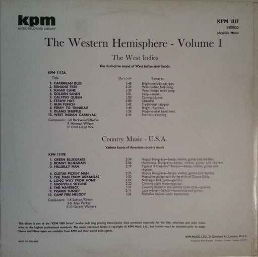 Various – The Western Hemisphere - Volume 1 LP vinyl record, image 1 of 3