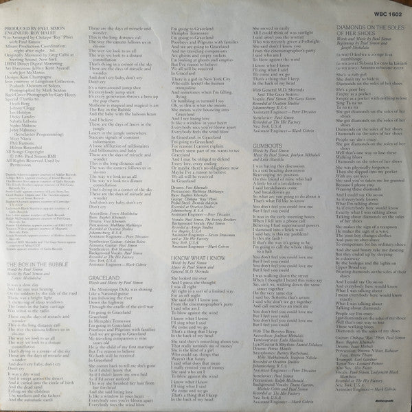 Paul Simon – Graceland LP vinyl record, image 4 of 6
