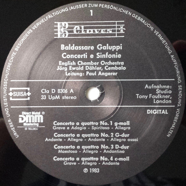 Baldassare Galuppi, English Chamber Orchestra, Jörg Ewald Dähler, Paul Angerer – Concerti E Sinfonie LP vinyl record, image 5 of 6
