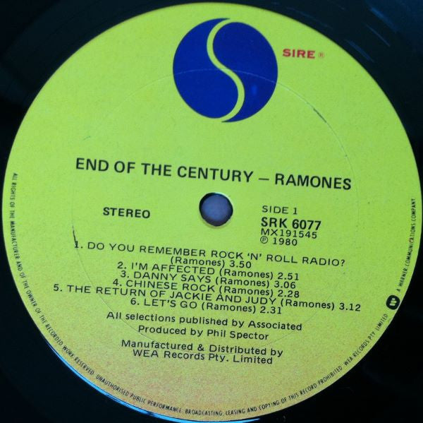 Ramones – End Of The Century LP vinyl record, image 3 of 6
