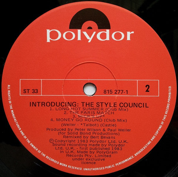The Style Council – Introducing: The Style Council LP vinyl record, image 4 of 4