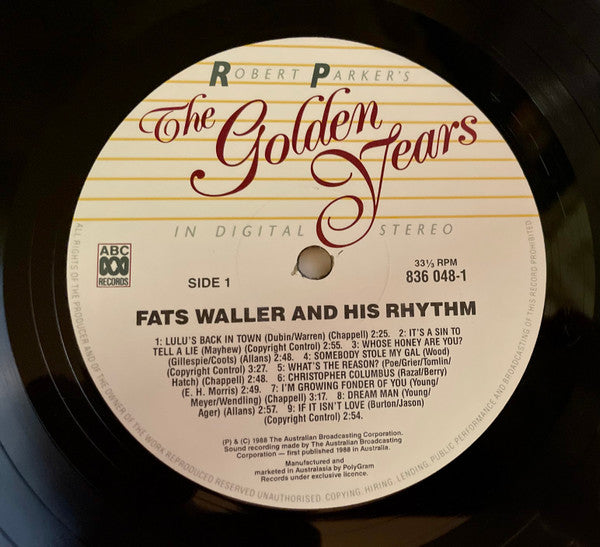 Fats Waller & His Rhythm – Fats Waller And His Rhythm 1934 To 1936 LP vinyl record, image 3 of 4