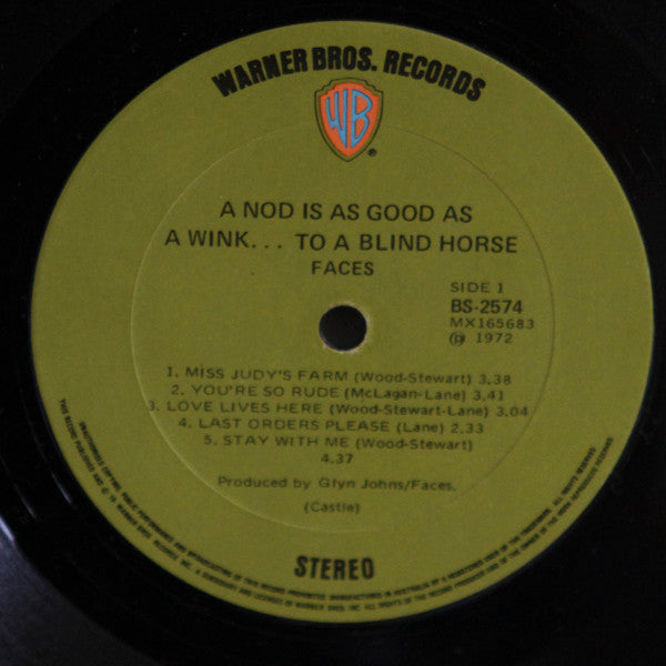 Faces – A Nod Is As Good As A Wink...To A Blind Horse LP vinyl record, image 3 of 4