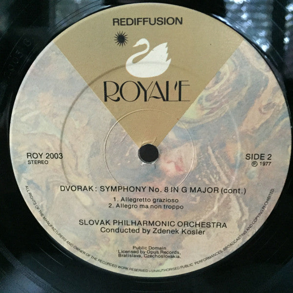 Antonín Dvořák, Slovak Philharmonic Orchestra, Zdeněk Košler – Symphony No. 8 In G Major LP vinyl record, image 4 of 4