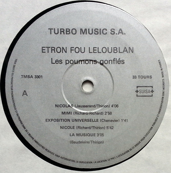 Etron Fou Leloublan – Les Poumons Gonflés LP vinyl record, image 3 of 4