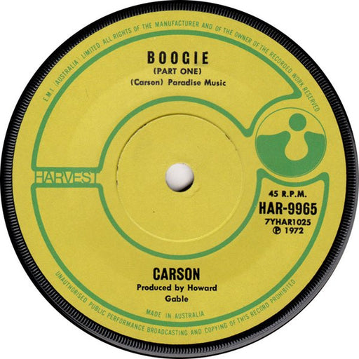 Carson – Boogie (Part One) 7" vinyl record, image 1 of 2
