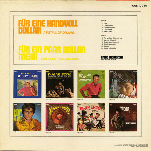 The Ennio Morricone Orchestra – Für Ein Paar Dollar Mehr = For A Few Dollars More / Für Eine Handvoll Dollar = A Fistful Of Dollars LP vinyl record, image 2 of 4