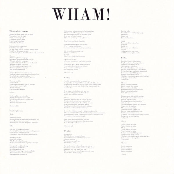 Wham! – Make It Big LP vinyl record, image 7 of 9