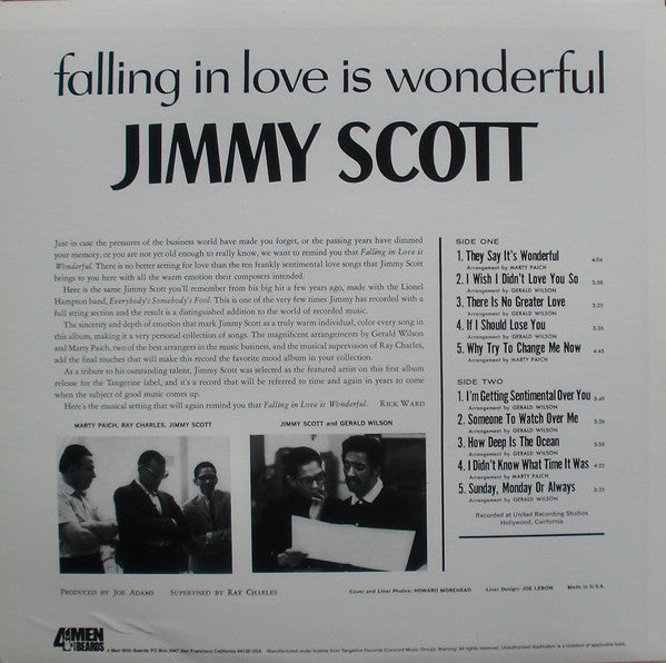 Jimmy Scott – Falling In Love Is Wonderful LP vinyl record, image 2 of 4