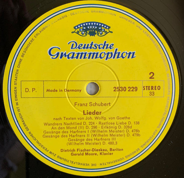 Franz Schubert, Dietrich Fischer-Dieskau, Gerald Moore – Lieder Nach Texten Von Goethe LP vinyl record, image 4 of 7