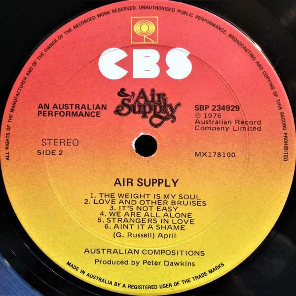 Air Supply – Air Supply LP vinyl record, image 7 of 7
