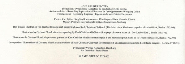 Wolfgang Amadeus Mozart, Evelyn Lear, Lisa Otto, Roberta Peters, Franz Crass, Dietrich Fischer-Dieskau, Hans Hotter, Fritz Wunderlich, Berliner Philharmoniker, Karl Böhm – Die Zauberflöte = The Magic Flute = La Flute Enchantée (3xLP) LP vinyl record, image 5 of 10