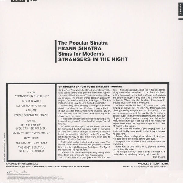Frank Sinatra – Strangers In The Night LP vinyl record, image 2 of 4