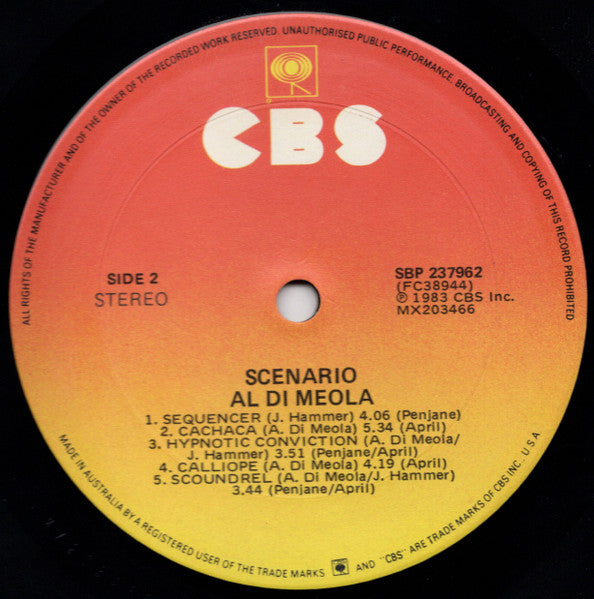 Al Di Meola – Scenario LP vinyl record, image 4 of 4