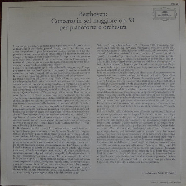 Maurizio Pollini, Karl Böhm, Ludwig van Beethoven, Wiener Philharmoniker, Wiener Philharmoniker – Klavierkonzert = Piano Concerto No.4 LP vinyl record, image 8 of 8