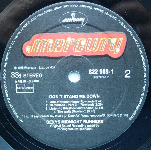 Dexys Midnight Runners – Don't Stand Me Down LP vinyl record, image 4 of 7