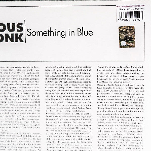 Thelonious Monk – Something In Blue LP vinyl record, image 5 of 5