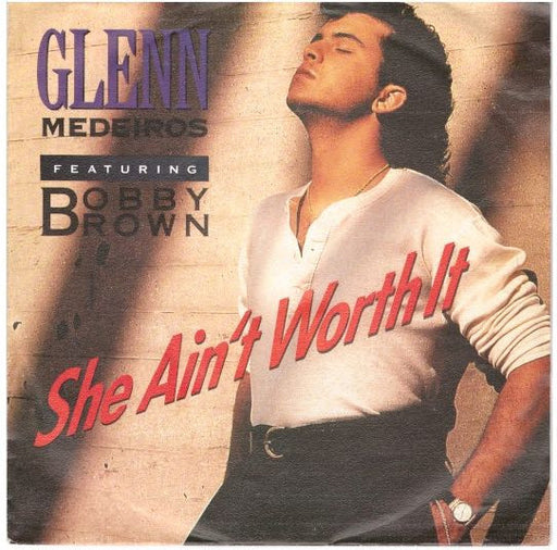 Glenn Medeiros, Bobby Brown – She Ain't Worth It 7" vinyl record, image 1 of 4
