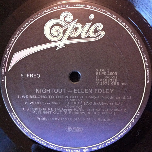 Ellen Foley – Nightout LP vinyl record, image 5 of 6