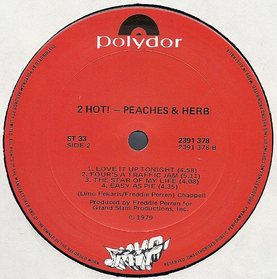 Peaches & Herb – 2 Hot! LP vinyl record, image 4 of 4
