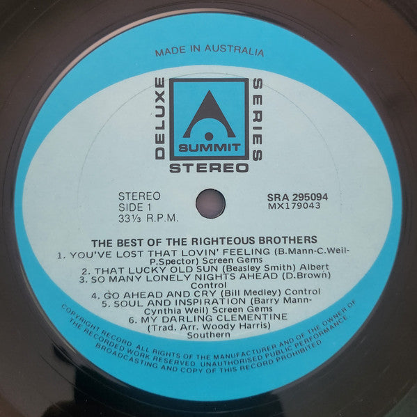 The Righteous Brothers – The Best Of LP vinyl record, image 3 of 4